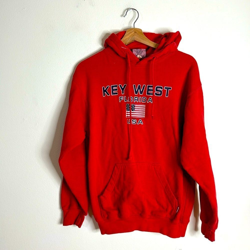 Y2K key west Florida pullover red hoodie sweater size small unisex